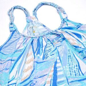 LILLY PULITZER Women's M‎ Light Lilac Verbena Aboat Time Aleida Tank Tunic Top
